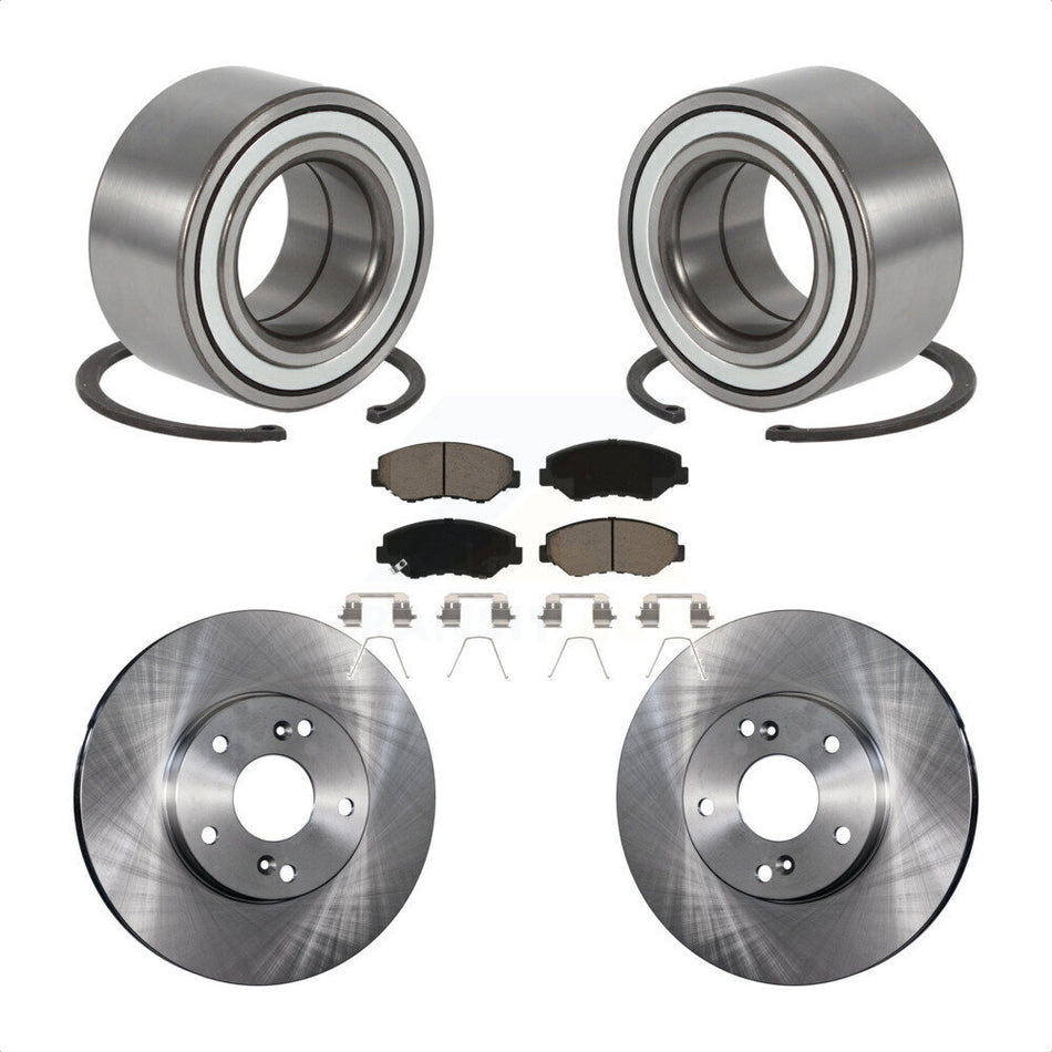 Front Wheel Bearing With Disc Brake Rotors And Ceramic Pads Kit For Honda Element KBB-118743