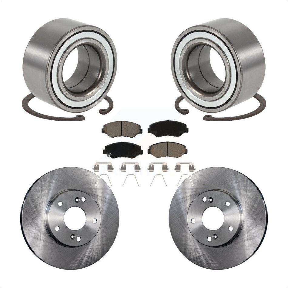 Front Wheel Bearing With Disc Brake Rotors And Ceramic Pads Kit For Honda Element KBB-118744