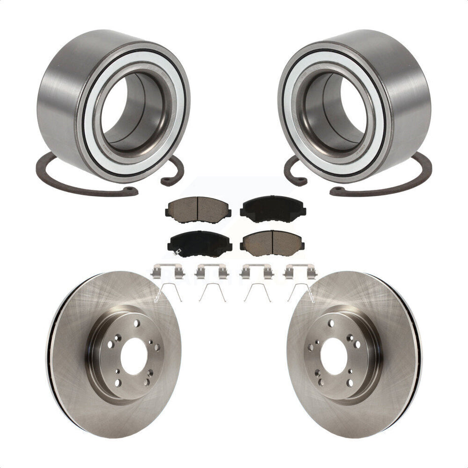 Front Wheel Bearing With Disc Brake Rotors And Ceramic Pads Kit For 2005-2006 Honda CR-V KBB-118747
