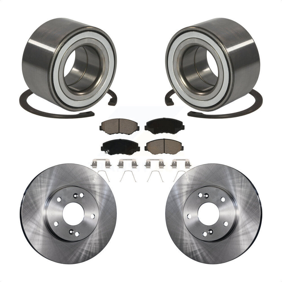 Front Wheel Bearing With Disc Brake Rotors And Ceramic Pads Kit For Honda CR-Z Fit KBB-118749