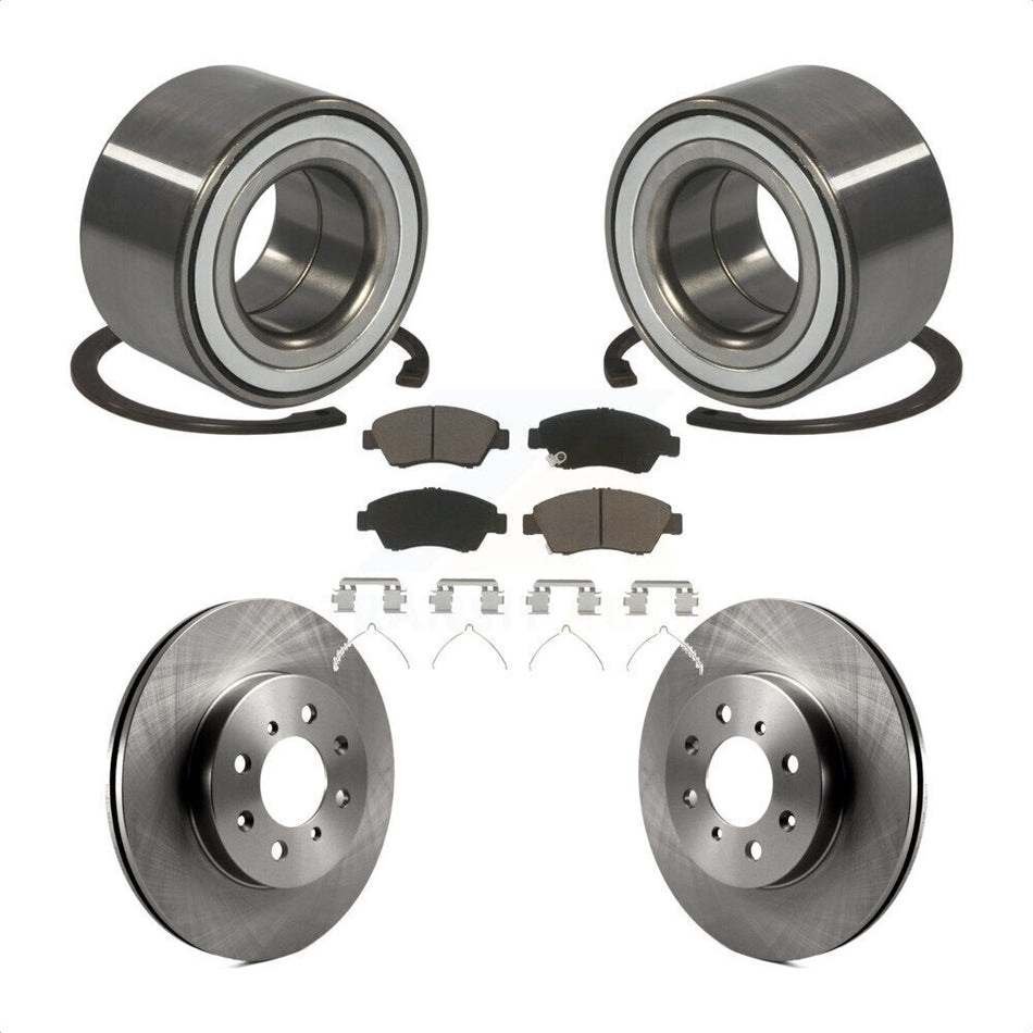 Front Wheel Bearing With Disc Brake Rotors And Ceramic Pads Kit For Honda Fit KBB-118750