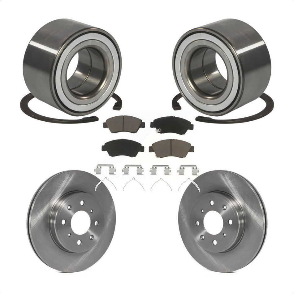 Front Wheel Bearing With Disc Brake Rotors And Ceramic Pads Kit For Honda Fit KBB-118751