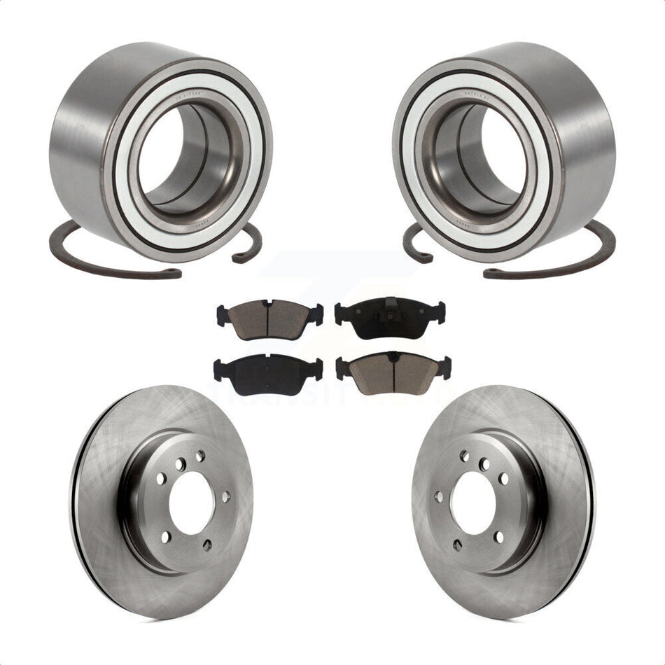 Front Wheel Bearing With Disc Brake Rotors And Ceramic Pads Kit For 2001-2005 BMW 325i 325xi KBB-118755