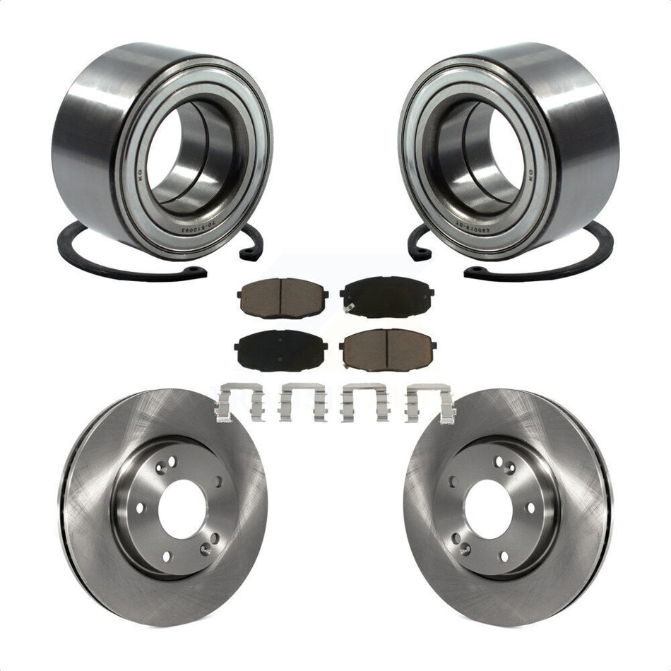 Front Wheel Bearing With Disc Brake Rotors And Ceramic Pads Kit For Hyundai Elantra KBB-118760