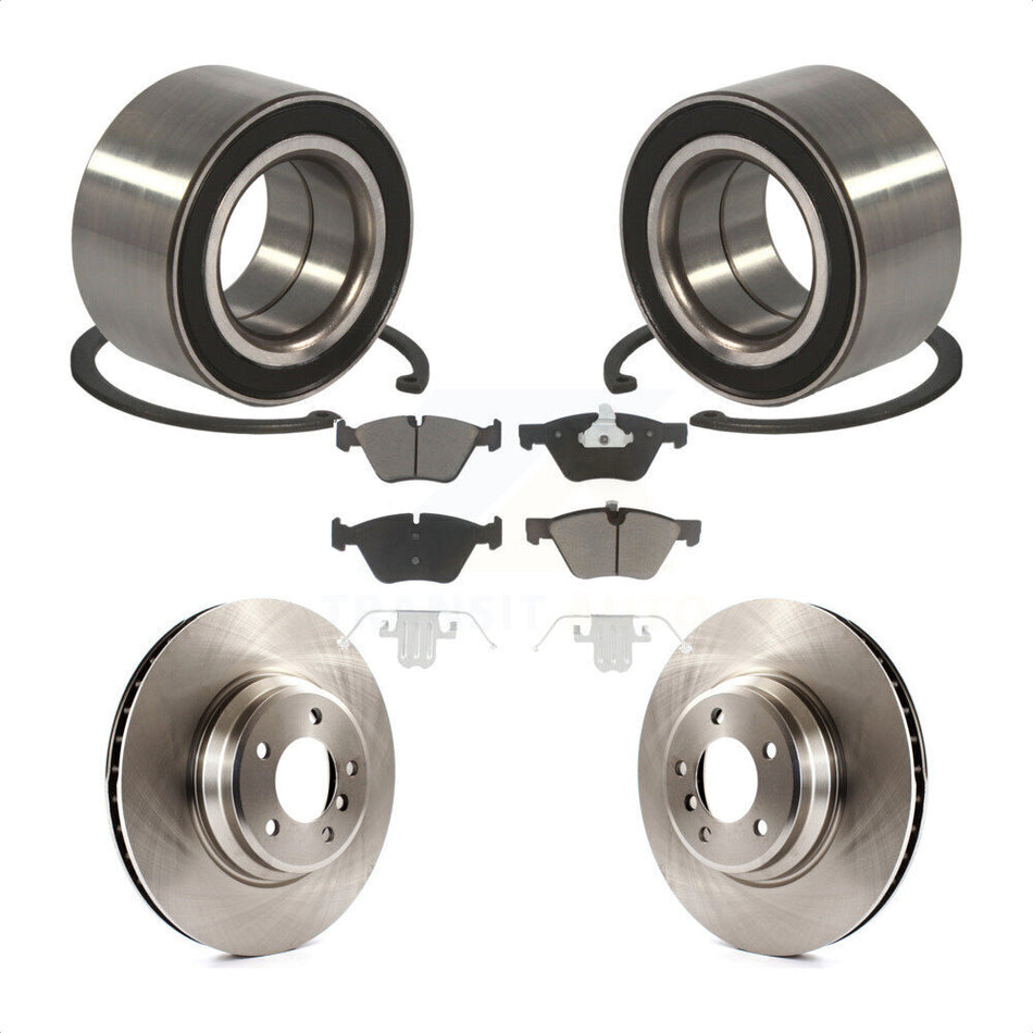 Front Wheel Bearing With Disc Brake Rotors And Ceramic Pads Kit For 2007 BMW 335xi KBB-118774