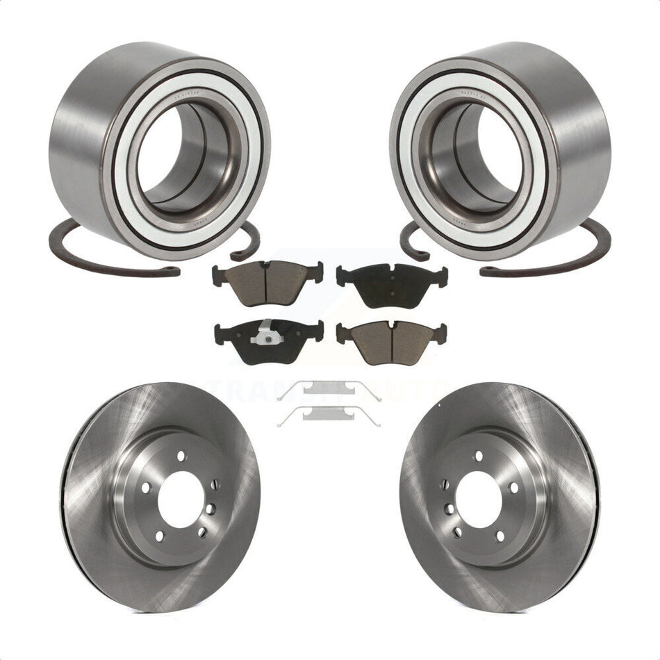 Front Wheel Bearing With Disc Brake Rotors And Ceramic Pads Kit For 2001-2005 BMW 330xi KBB-118780