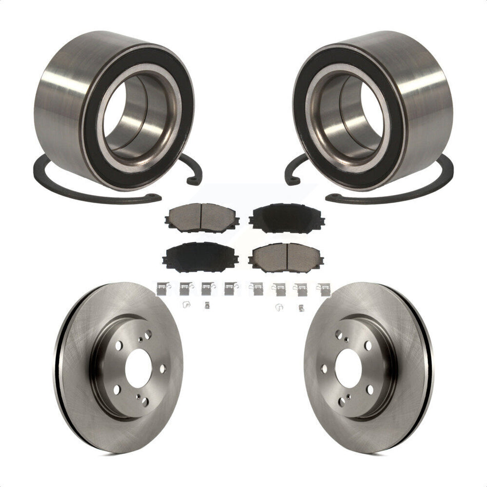 Front Wheel Bearing With Disc Brake Rotors And Ceramic Pads Kit For 2010 Lexus HS250h KBB-118785