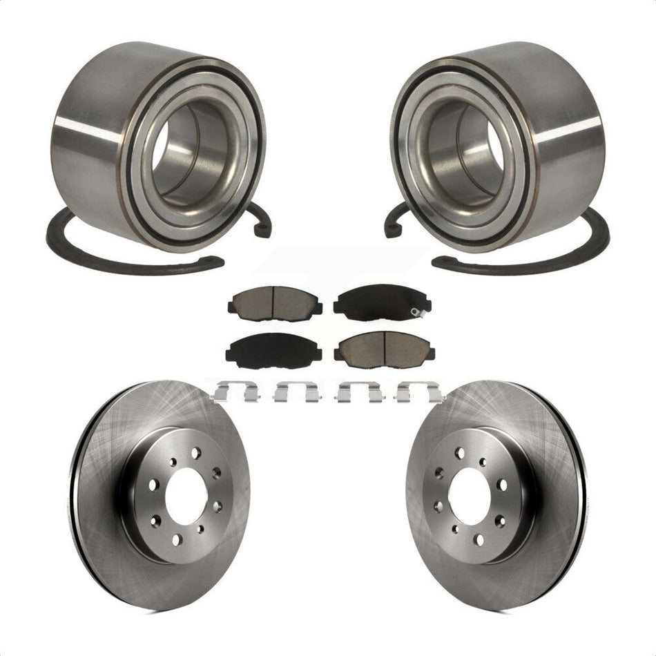 Front Wheel Bearing With Disc Brake Rotors And Ceramic Pads Kit For Honda Civic Acura EL KBB-118788