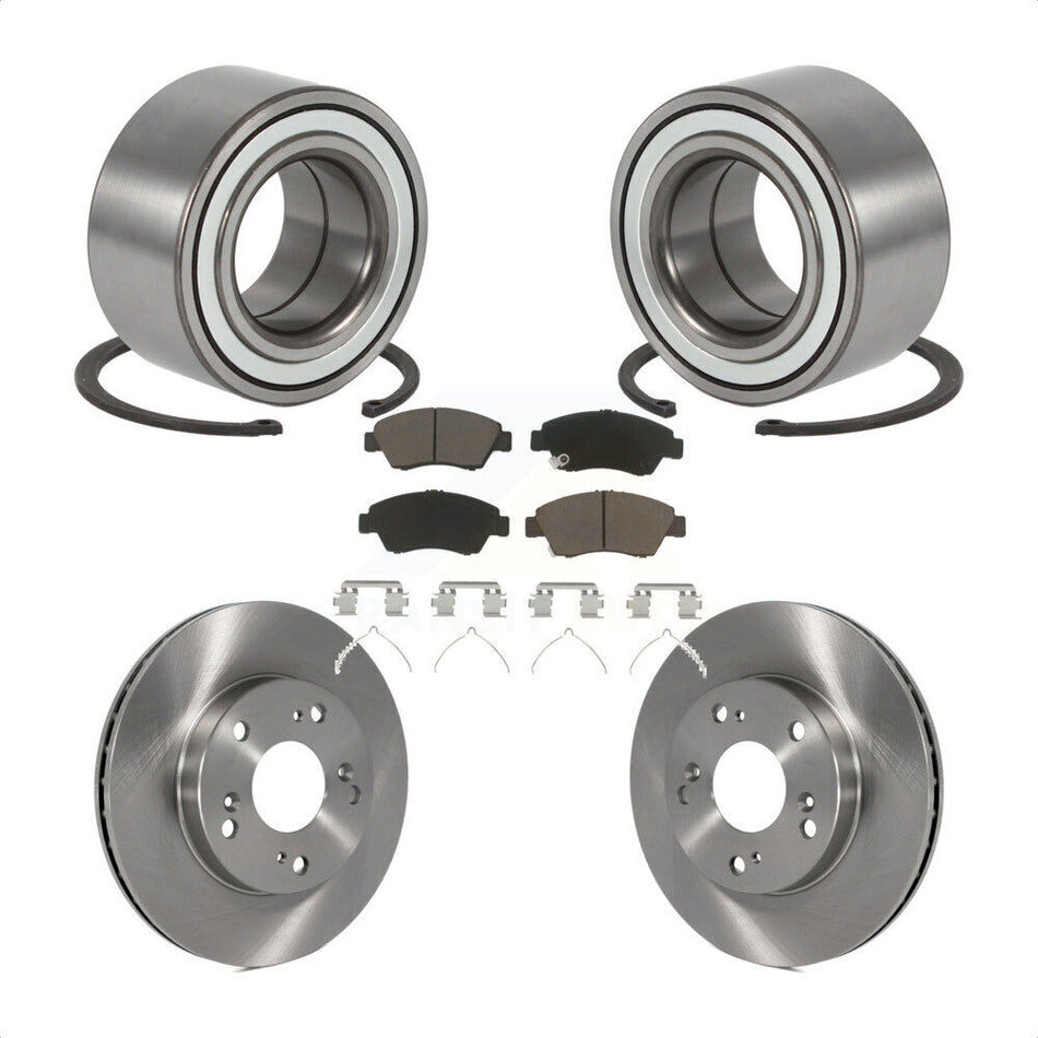 Front Wheel Bearing With Disc Brake Rotors And Ceramic Pads Kit For Honda Civic Acura RSX KBB-118793
