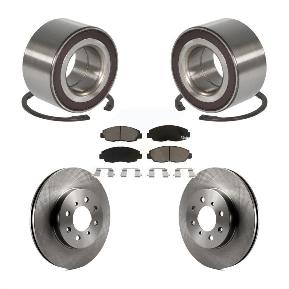 Front Wheel Bearing With Disc Brake Rotors And Ceramic Pads Kit For Honda Insight KBB-118794