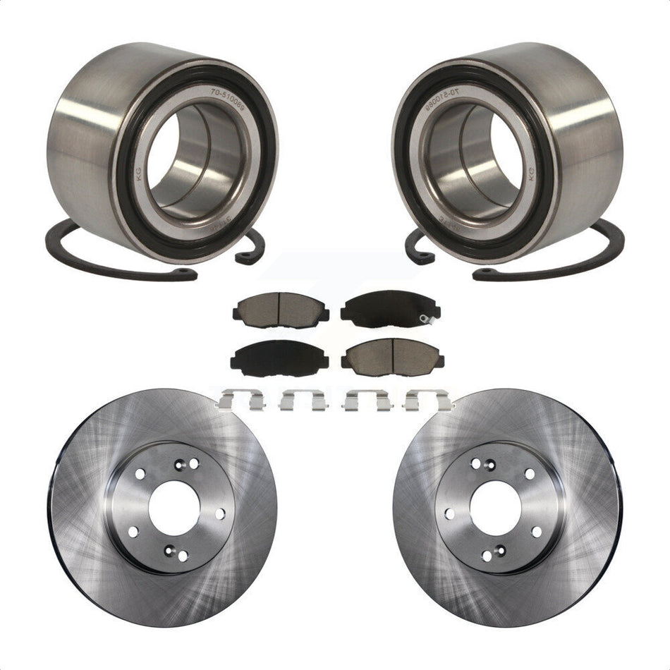 Front Wheel Bearing With Disc Brake Rotors And Ceramic Pads Kit For 2011 Honda Civic GX KBB-118795