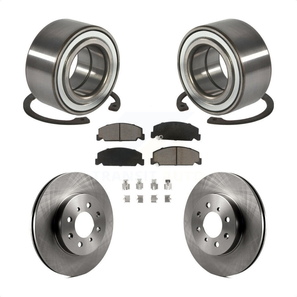 Front Wheel Bearing With Disc Brake Rotors And Ceramic Pads Kit For 1997 Honda Civic LX with 4-Wheel ABS KBB-118796
