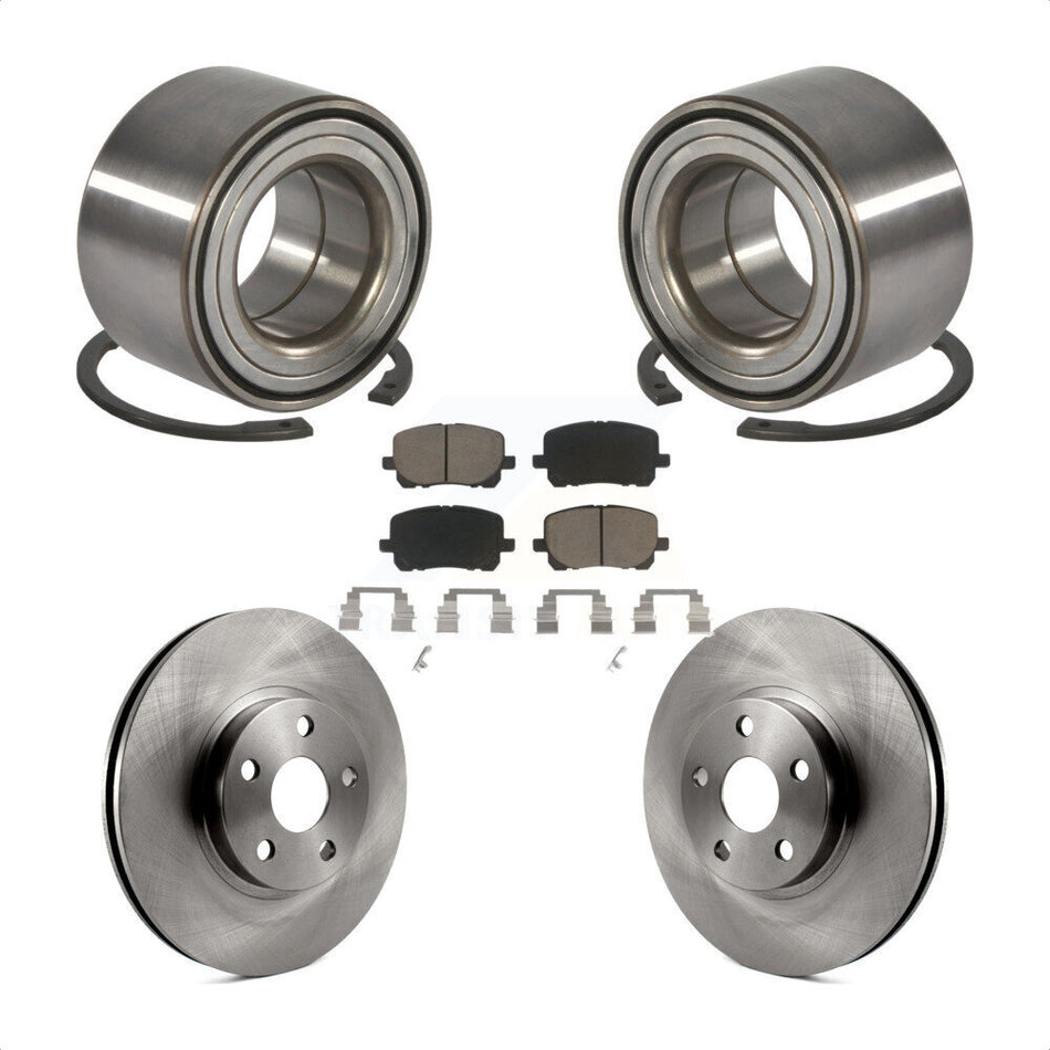 Front Wheel Bearing With Disc Brake Rotors And Ceramic Pads Kit For 2003-2008 Toyota Corolla Matrix Pontiac Vibe KBB-118797