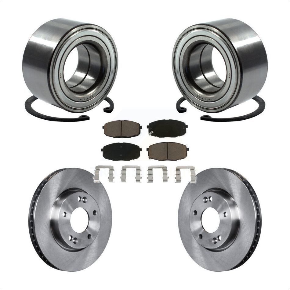 Front Wheel Bearing With Disc Brake Rotors And Ceramic Pads Kit For Kia Forte Koup Forte5 KBB-118799