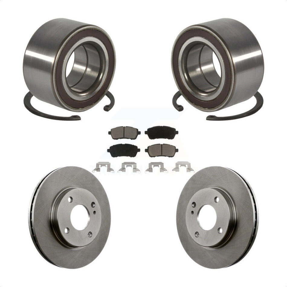 Front Wheel Bearing With Disc Brake Rotors And Ceramic Pads Kit For Ford Fiesta KBB-118802