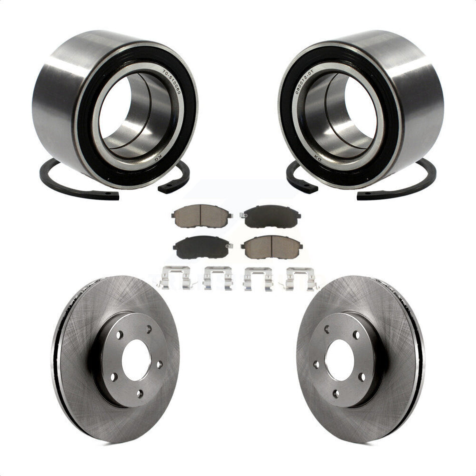Front Wheel Bearing With Disc Brake Rotors And Ceramic Pads Kit For 2000-2001 Nissan Maxima INFINITI I30 KBB-118806