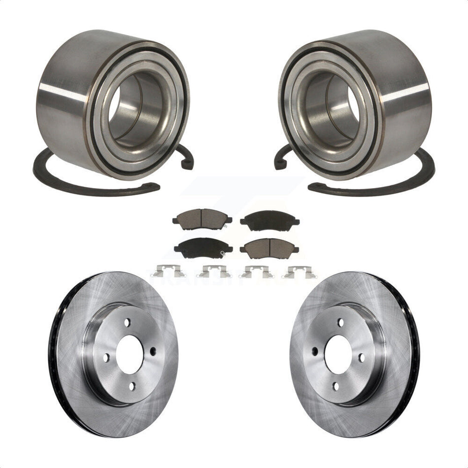 Front Wheel Bearing With Disc Brake Rotors And Ceramic Pads Kit For Nissan Versa Note Micra KBB-118807