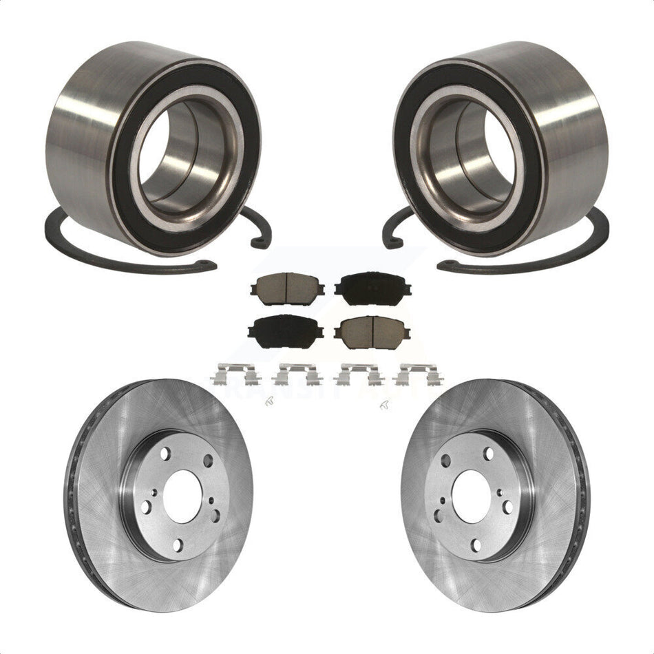 Front Wheel Bearing With Disc Brake Rotors And Ceramic Pads Kit For Toyota Camry KBB-118813