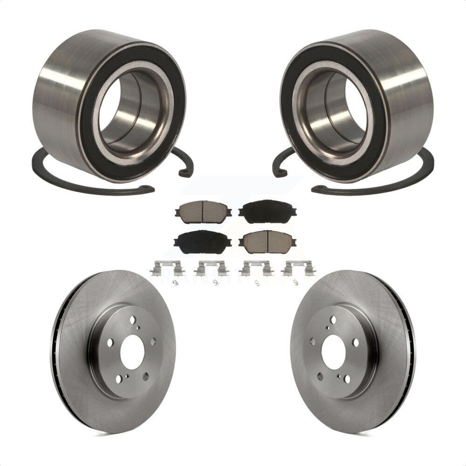 Front Wheel Bearing With Disc Brake Rotors And Ceramic Pads Kit For Toyota Sienna Camry Avalon Solara KBB-118814