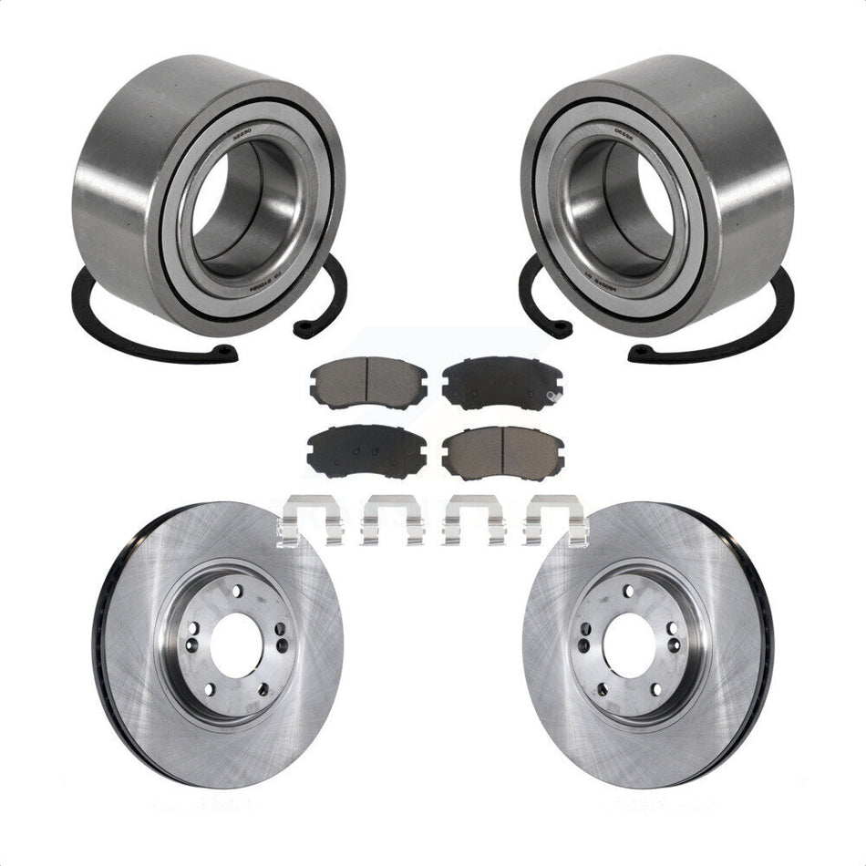Front Wheel Bearing With Disc Brake Rotors And Ceramic Pads Kit For Hyundai Azera Kia Amanti KBB-118822