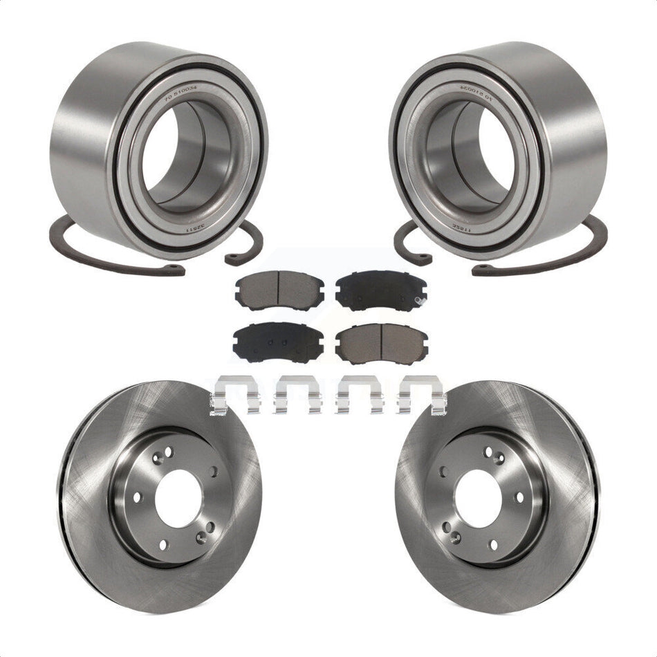 Front Wheel Bearing With Disc Brake Rotors And Ceramic Pads Kit For Hyundai Sonata Kia Sportage Tucson Optima Magentis KBB-118823