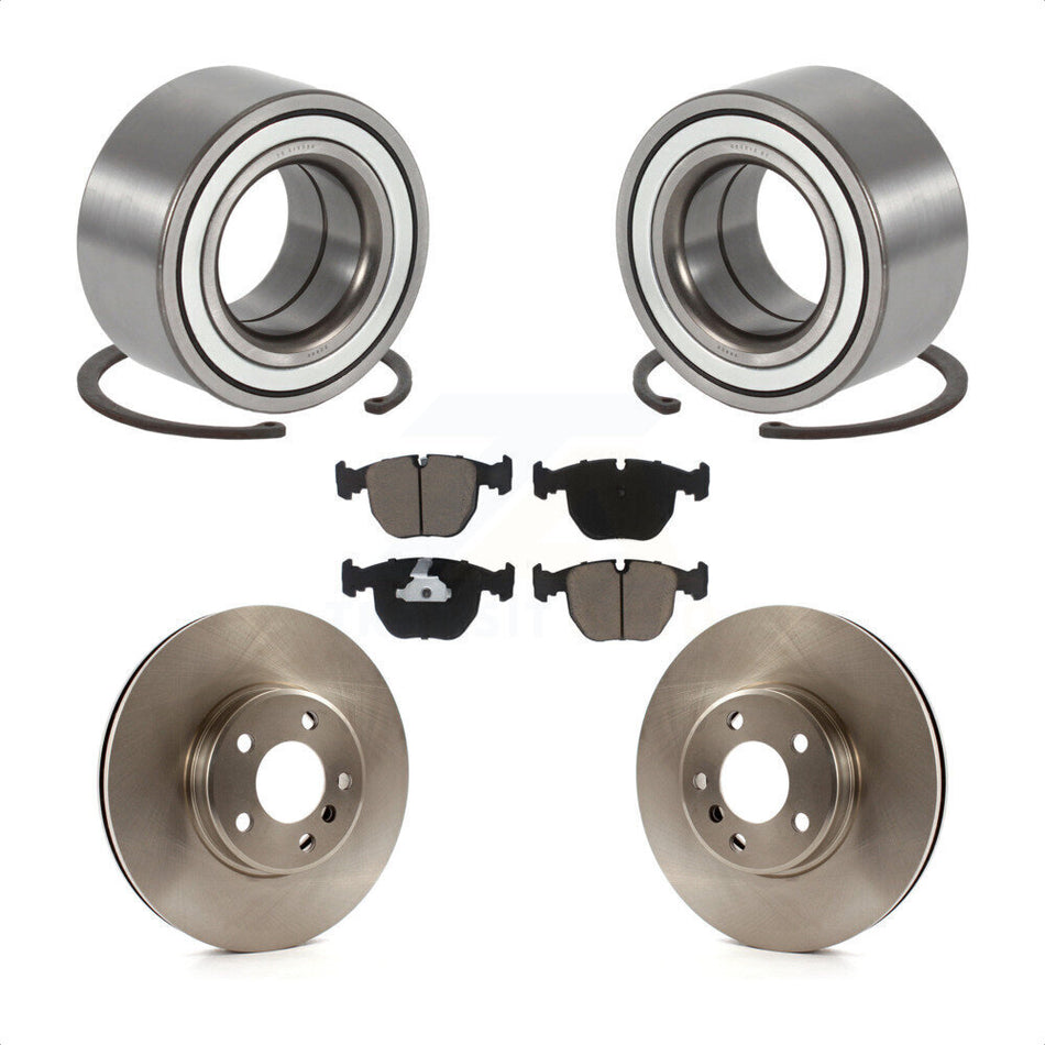Front Wheel Bearing With Disc Brake Rotors And Ceramic Pads Kit For 2000 BMW X5 KBB-118833