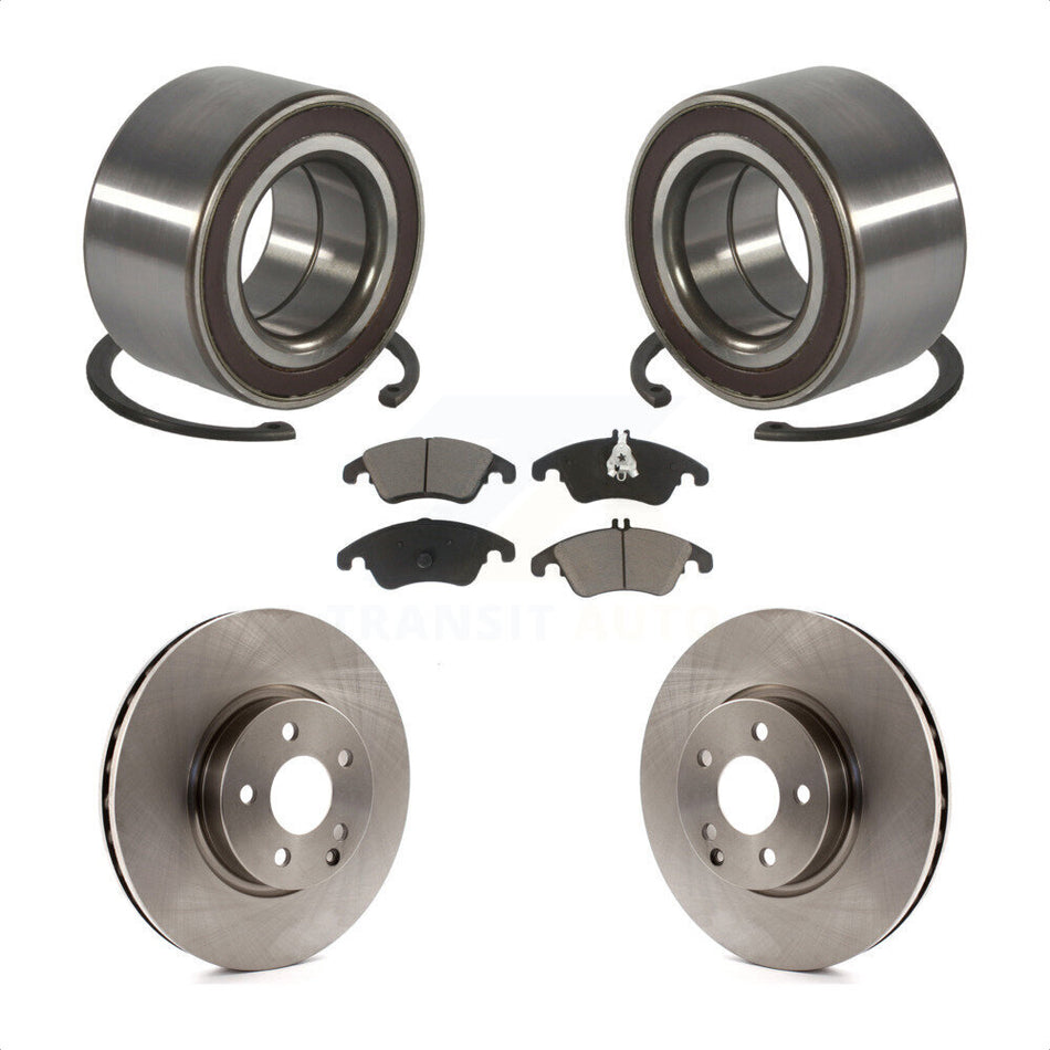 Front Wheel Bearing With Disc Brake Rotors And Ceramic Pads Kit For Mercedes-Benz E350 C300 E400 C350 E250 KBB-118841