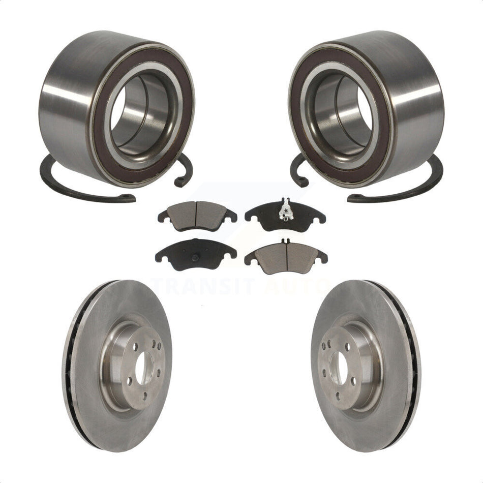 Front Wheel Bearing With Disc Brake Rotors And Ceramic Pads Kit For Mercedes-Benz E400 E550 KBB-118842