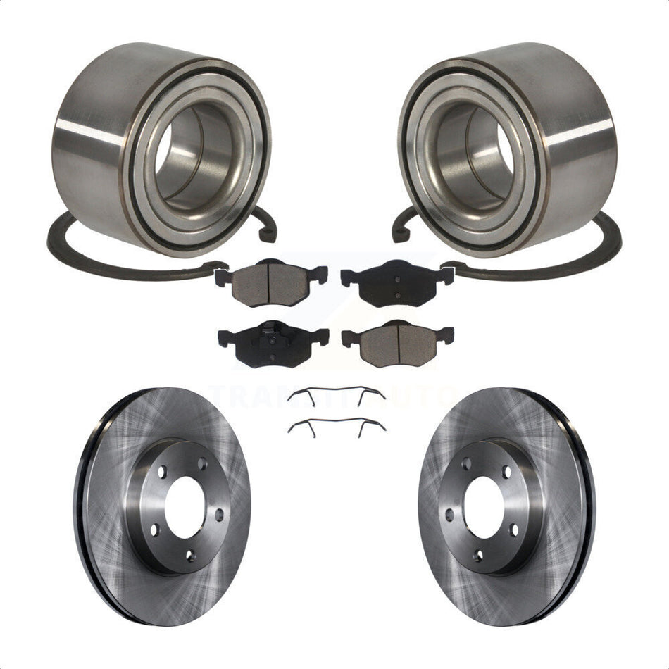Front Wheel Bearing With Disc Brake Rotors And Ceramic Pads Kit For Ford Escape Mazda Tribute Mercury Mariner KBB-118847