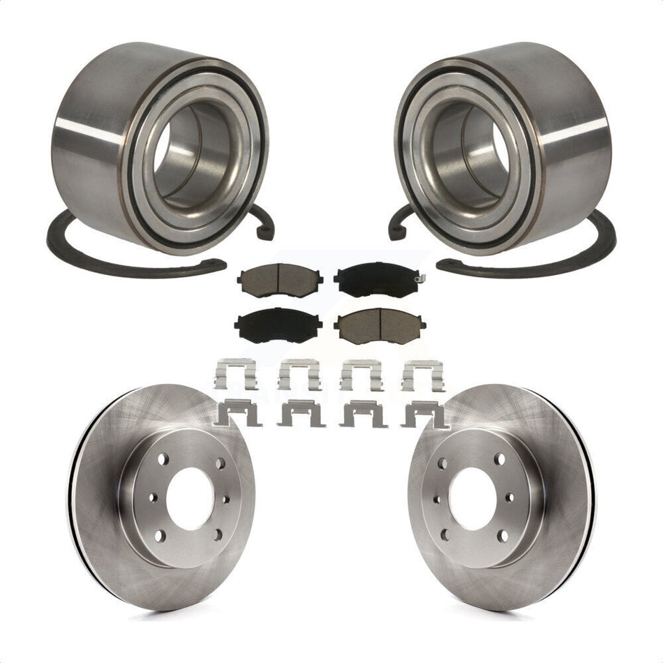 Front Wheel Bearing With Disc Brake Rotors And Ceramic Pads Kit For Nissan Sentra 1.8L KBB-118849
