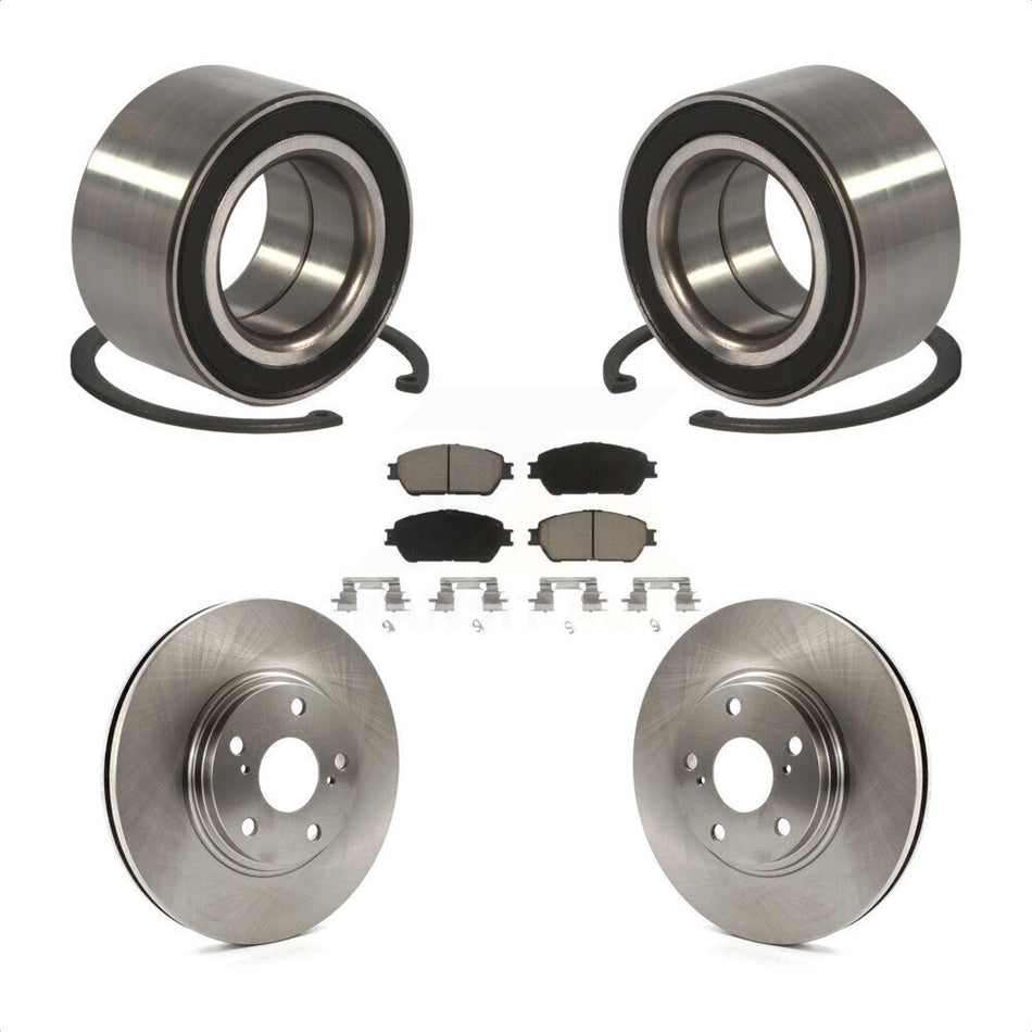 Front Wheel Bearing With Disc Brake Rotors And Ceramic Pads Kit For 2004-2006 Lexus ES330 KBB-118850