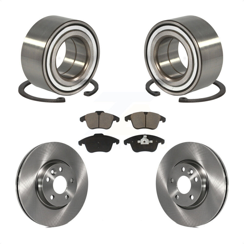 Front Wheel Bearing With Disc Brake Rotors And Ceramic Pads Kit For 2012-2015 Land Rover Range Evoque KBB-118852