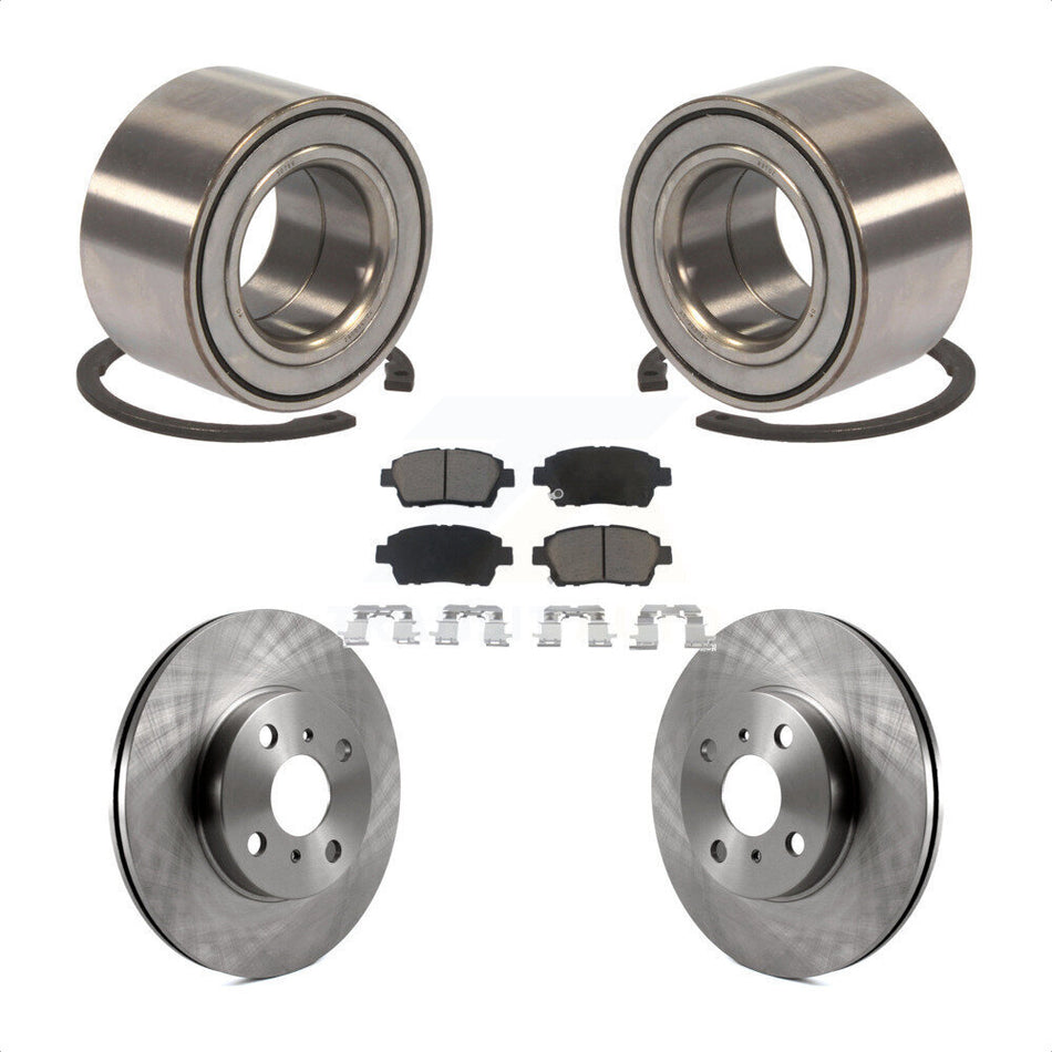 Front Wheel Bearing With Disc Brake Rotors And Ceramic Pads Kit For 2001-2005 Toyota Echo KBB-118861