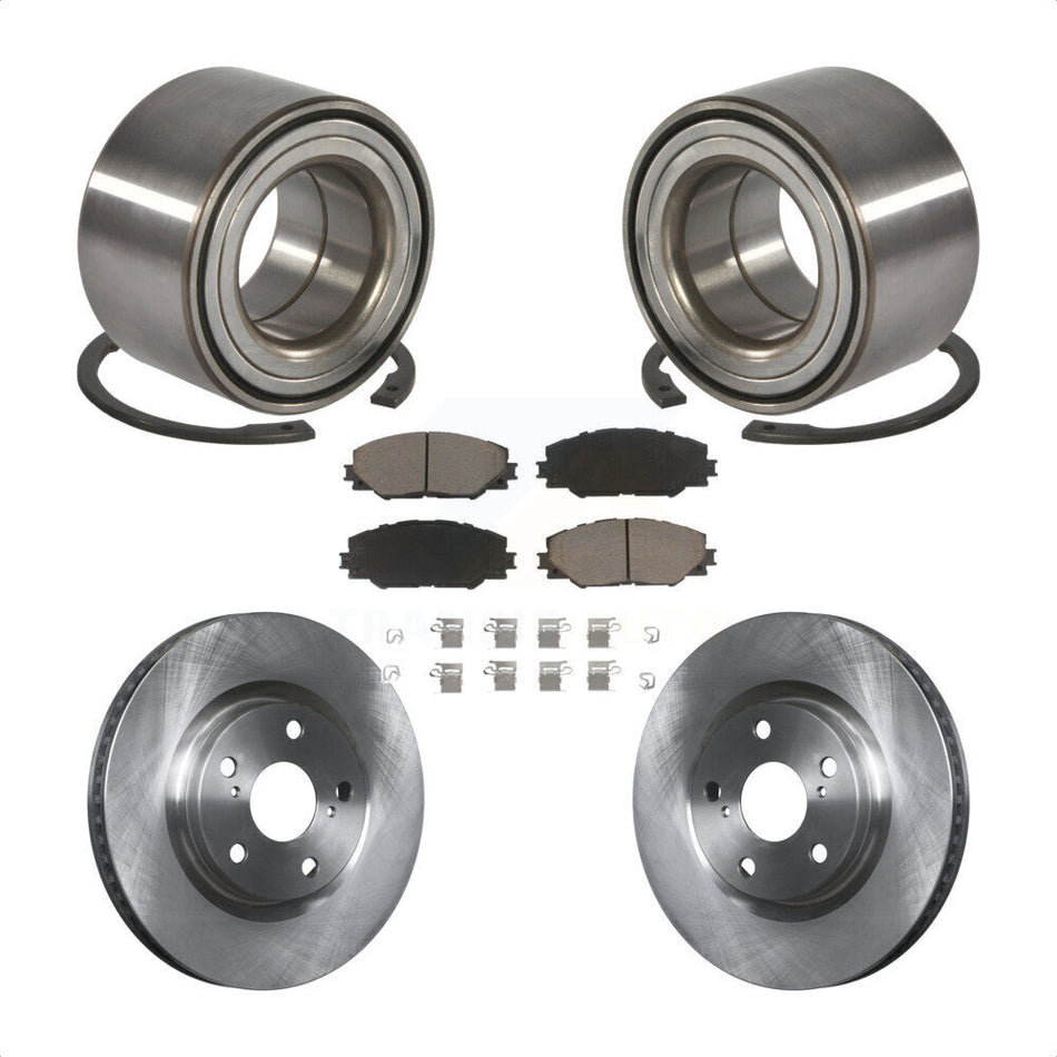 Front Wheel Bearing With Disc Brake Rotors And Ceramic Pads Kit For 2017-2018 Toyota Corolla iM KBB-118866
