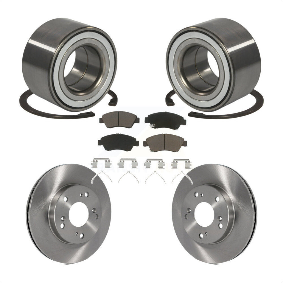 Front Wheel Bearing With Disc Brake Rotors And Ceramic Pads Kit For 2011-2015 Honda CR-Z KBB-118867