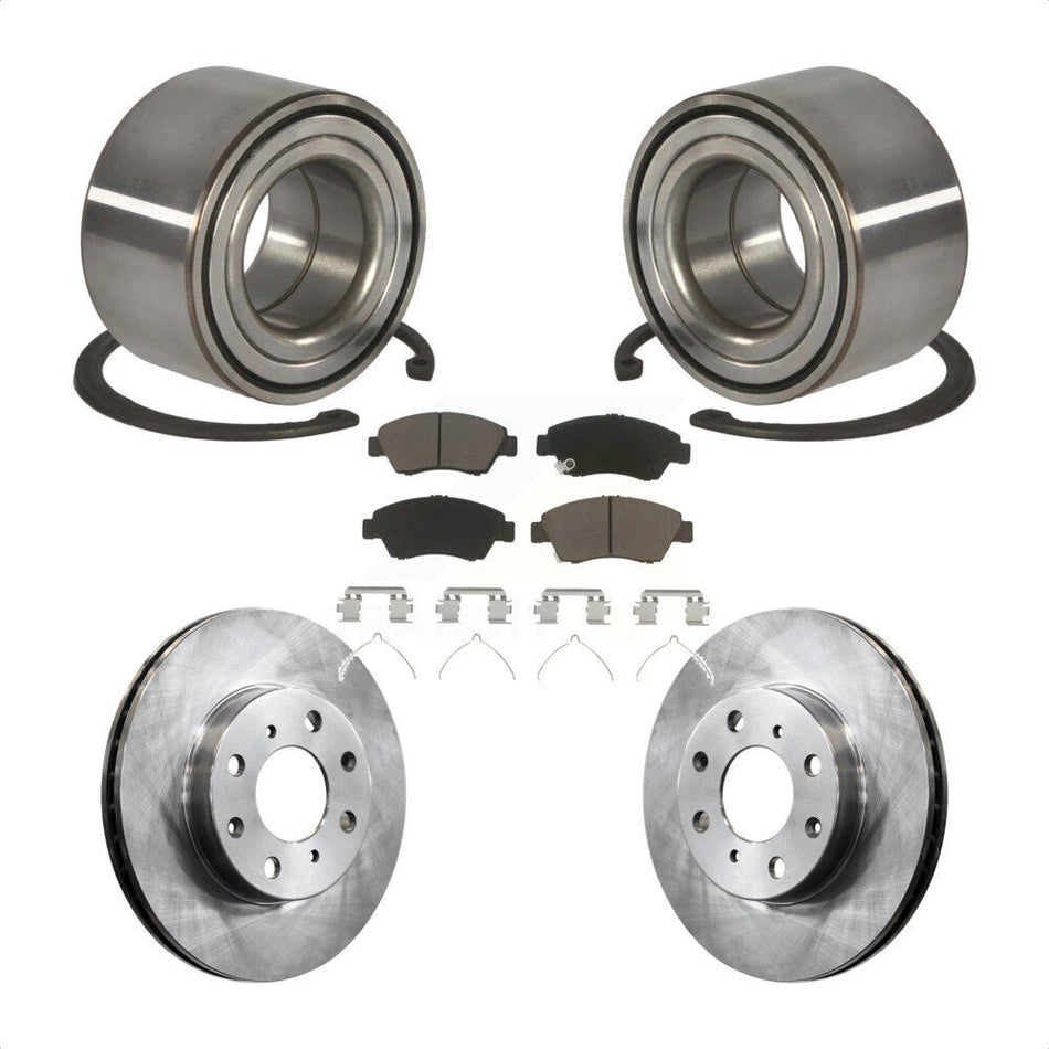 Front Wheel Bearing With Disc Brake Rotors And Ceramic Pads Kit For Honda Civic KBB-118870