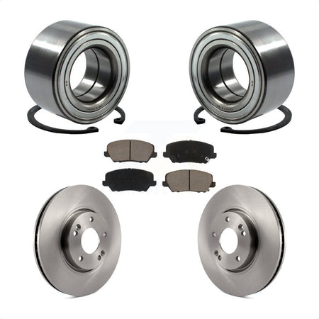 Front Wheel Bearing Disc Brake Rotor & Pad Kit For Kia Forte Forte5 Hyundai Veloster Koup KBB-118871