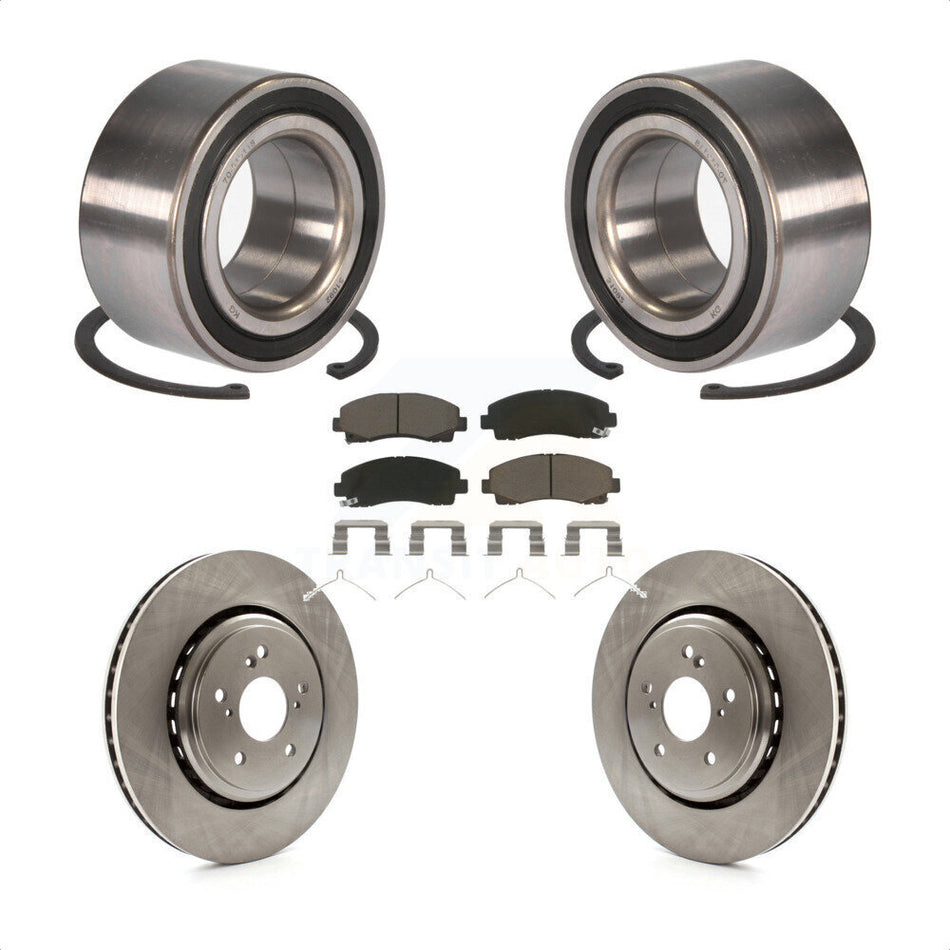 Front Wheel Bearing With Disc Brake Rotors And Ceramic Pads Kit For 2015-2019 Acura TLX KBB-118874