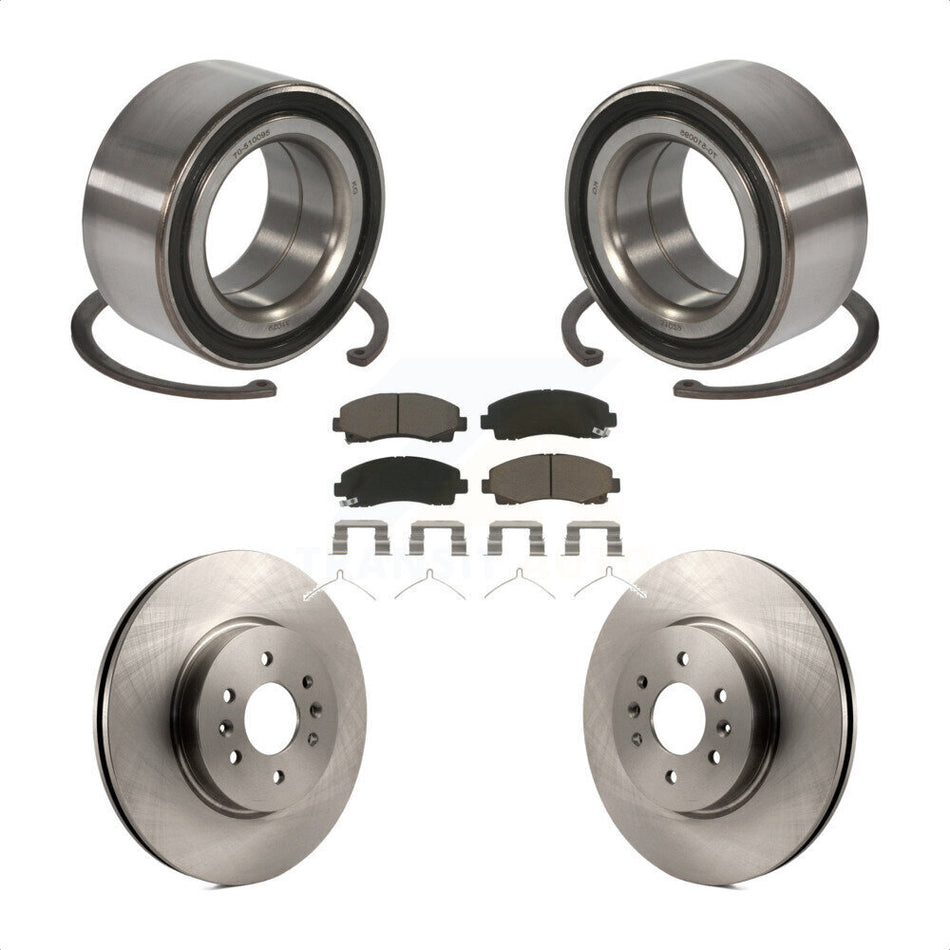 Front Wheel Bearing With Disc Brake Rotors And Ceramic Pads Kit For 2009-2014 Acura TL KBB-118875
