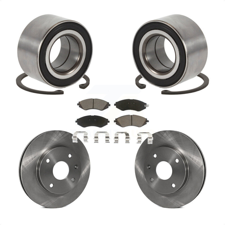 Front Wheel Bearing With Disc Brake Rotors And Ceramic Pads Kit For Suzuki Forenza Reno Chevrolet Optra KBB-118878