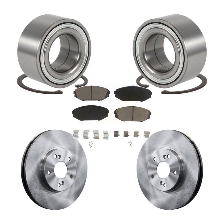 Front Wheel Bearing With Disc Brake Rotors And Ceramic Pads Kit For 1999-2004 Honda Odyssey KBB-118880
