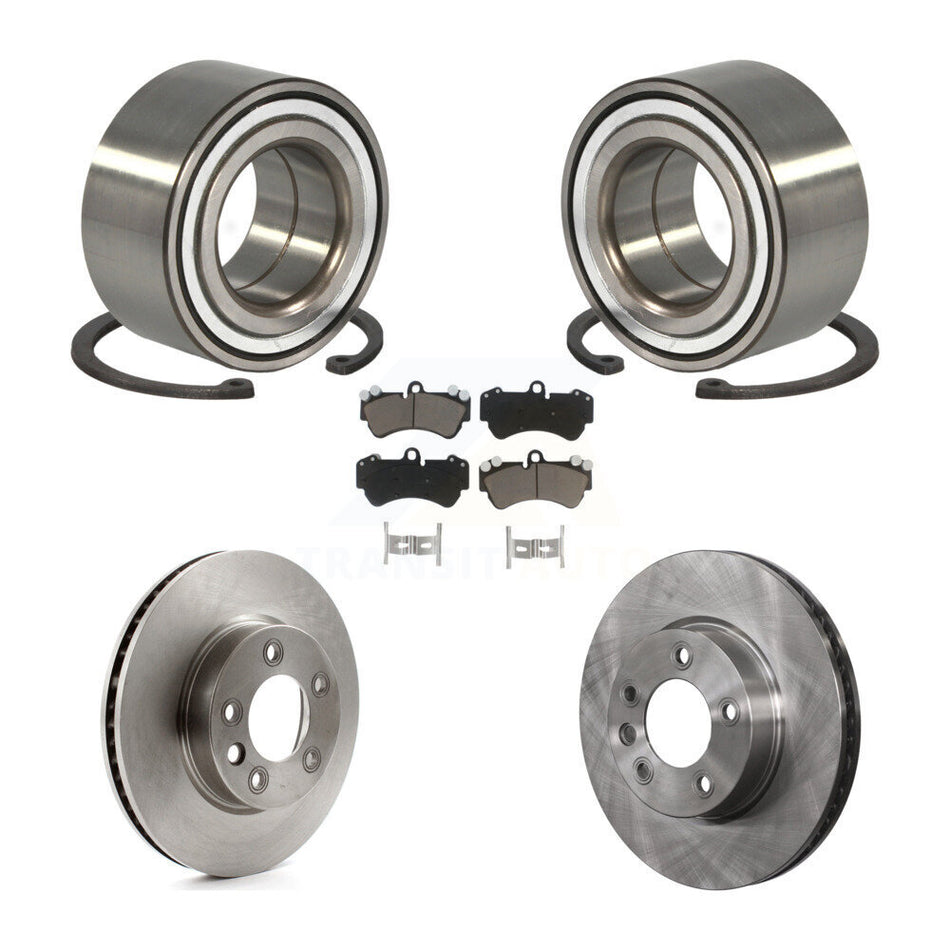 Front Wheel Bearing With Disc Brake Rotors And Ceramic Pads Kit For Porsche Cayenne Volkswagen Touareg KBB-118889