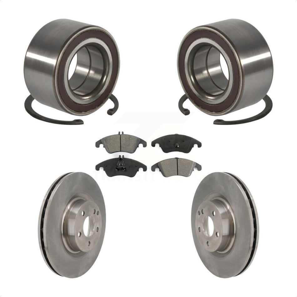 Front Wheel Bearing With Disc Brake Rotors And Semi-Metallic Pads Kit For Mercedes-Benz E400 E550 KBB-118905