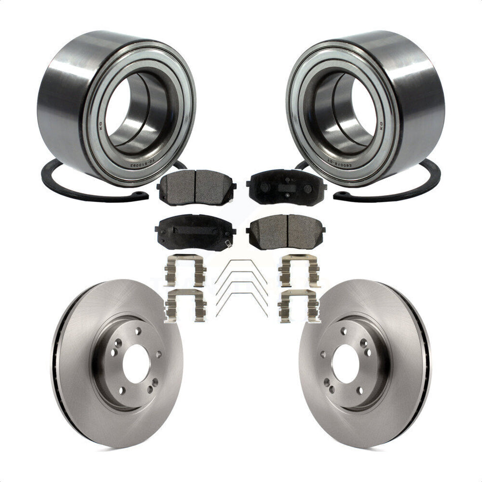 Front Wheel Bearing With Disc Brake Rotors And Ceramic Pads Kit For 2017-2019 Kia Soul EV KBB-118909