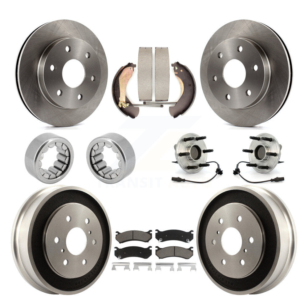 Front Rear Hub Bearing Disc Brake Rotor Pads Shoe Kit (10Pc) For Chevrolet Silverado 1500 KBB-118957
