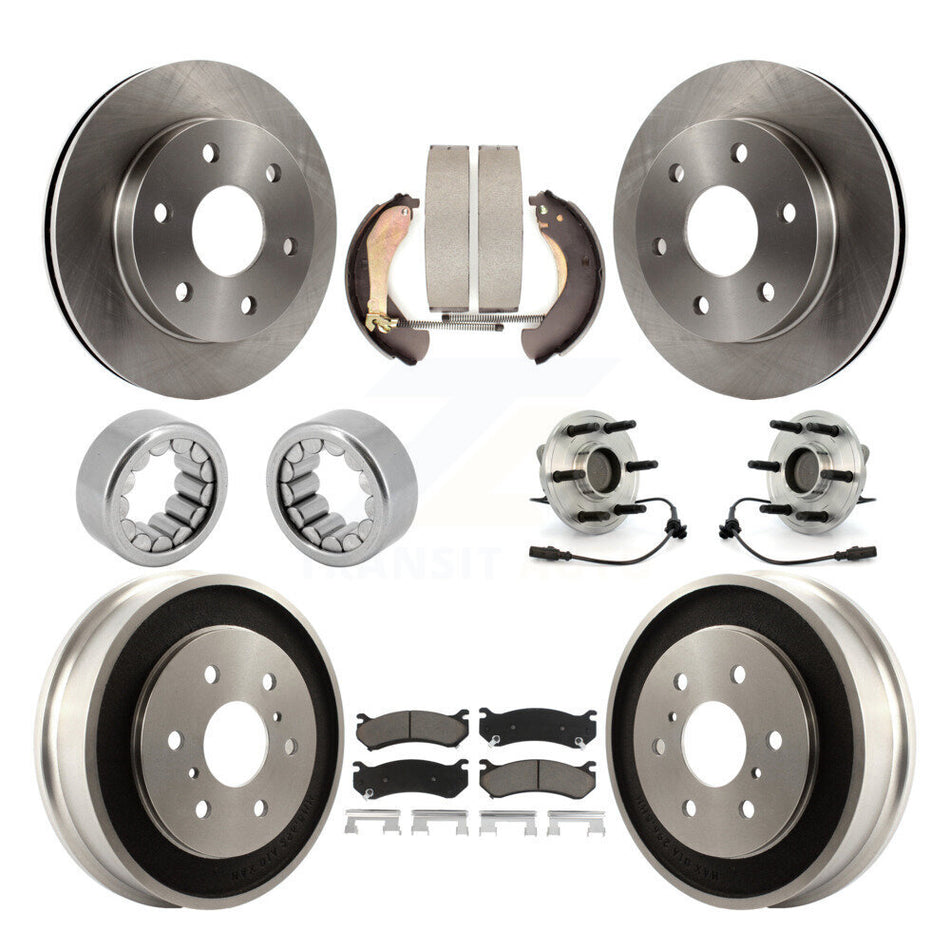 Front Rear Hub Bearing Disc Brake Rotor Pads Shoe Kit (10Pc) For Chevrolet Silverado 1500 KBB-118957