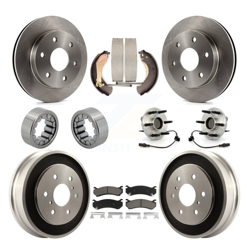 Front Rear Hub Bearing Disc Brake Rotor Pads Shoe Kit (10Pc) For Chevrolet Silverado 1500 KBB-118959