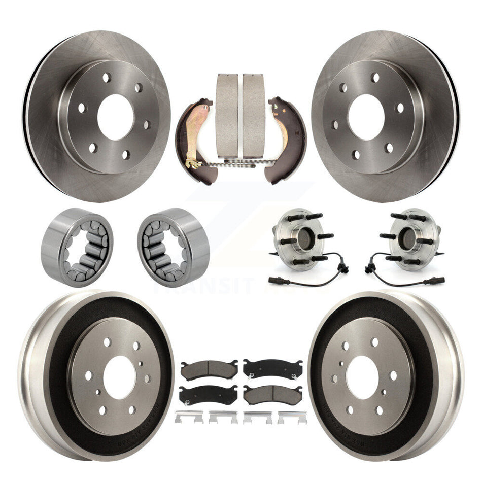 Front Rear Hub Bearing Disc Brake Rotor Pads Shoe Kit (10Pc) For Chevrolet Silverado 1500 KBB-118959