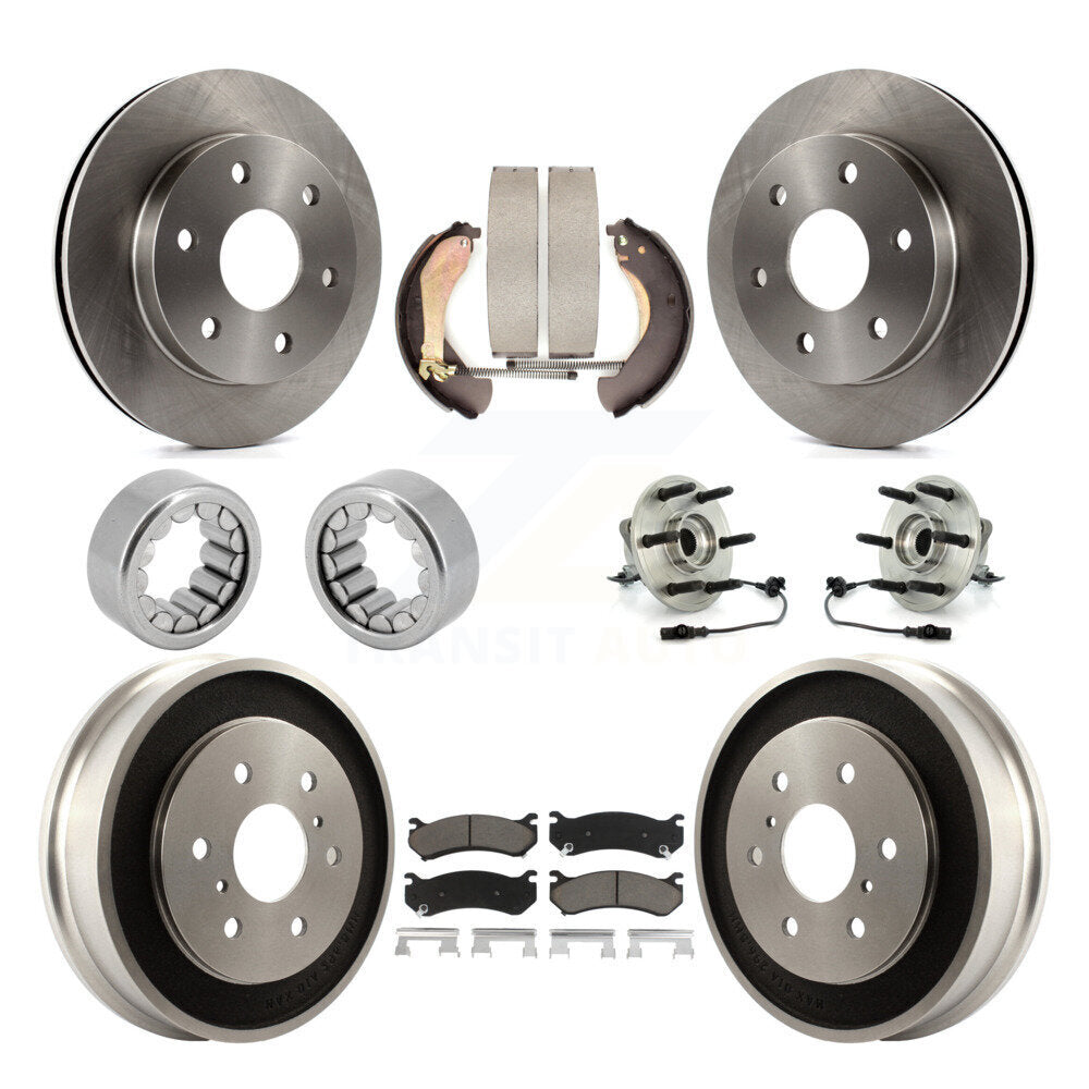 Front Rear Hub Bearing Disc Brake Rotor Pads Shoe Kit (10Pc) For Chevrolet Silverado 1500 KBB-118961