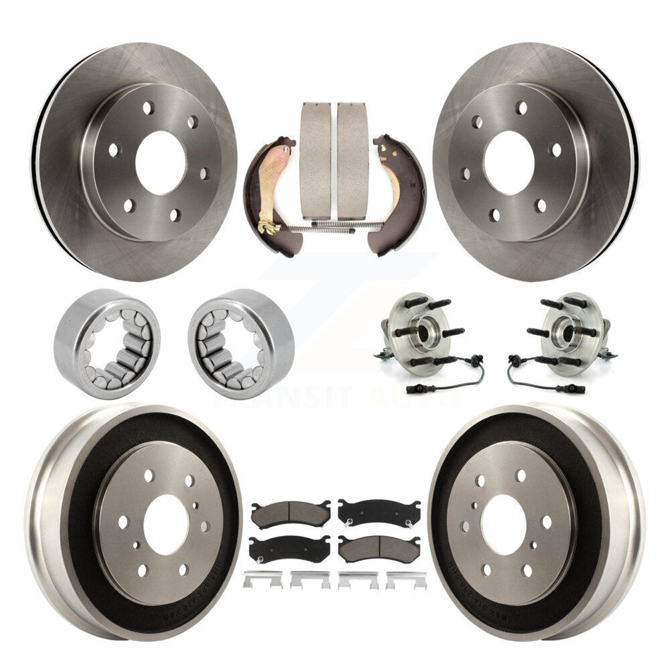 Front Rear Hub Bearing Disc Brake Rotor Pads Shoe Kit (10Pc) For Chevrolet Silverado 1500 KBB-118961